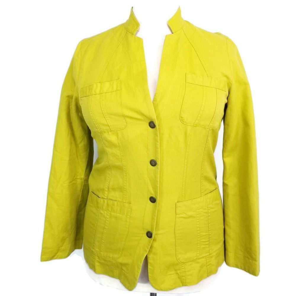 Coldwater Creek 14 Jacket Green Linen Blend